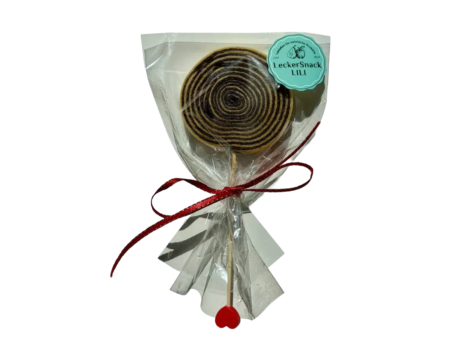 Heidelbeer-Ananas Fruchtleder-Lolli am Stiel in Spiralform von LeckerSnack LILI